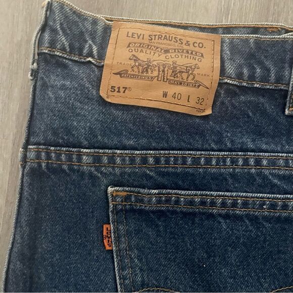 Vintage Levi's 517 Jeans Men's Size 31x29 Blue Denim Orange Tab Made in USA - Picture 2 of 7